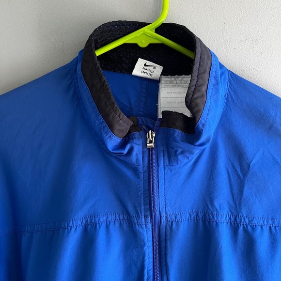 Vintage Nike Windbreaker Jacket Blue and Black Lightweight Full Zip - Picture 4 of 9